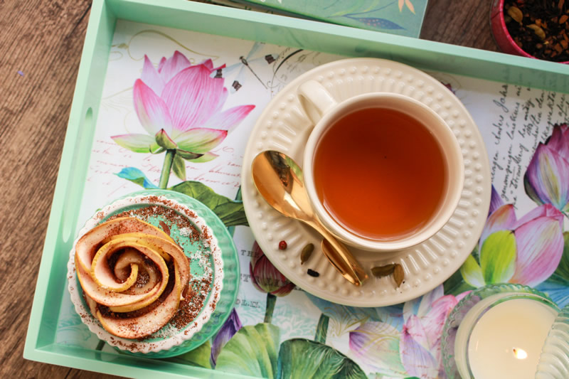 Rosa de Torta de Maçã para o Chá das Cinco